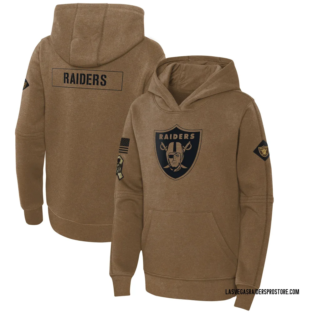 Youth Las Vegas Raiders Brown 2023 Salute to Service Club Fleece Pullover Hoodie